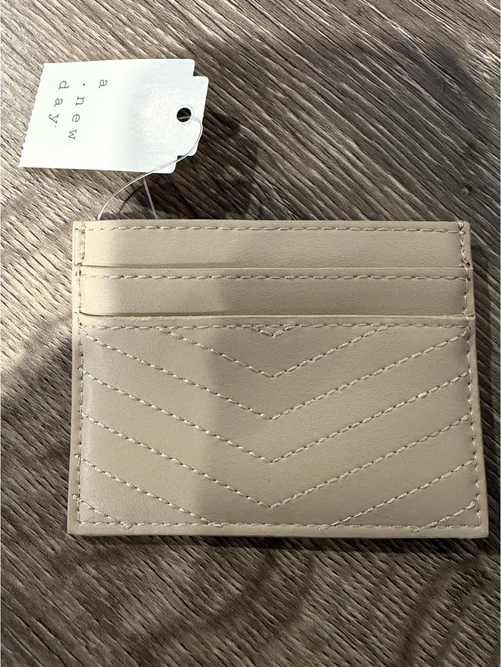 A New Day Small Tan Card Holder NEW